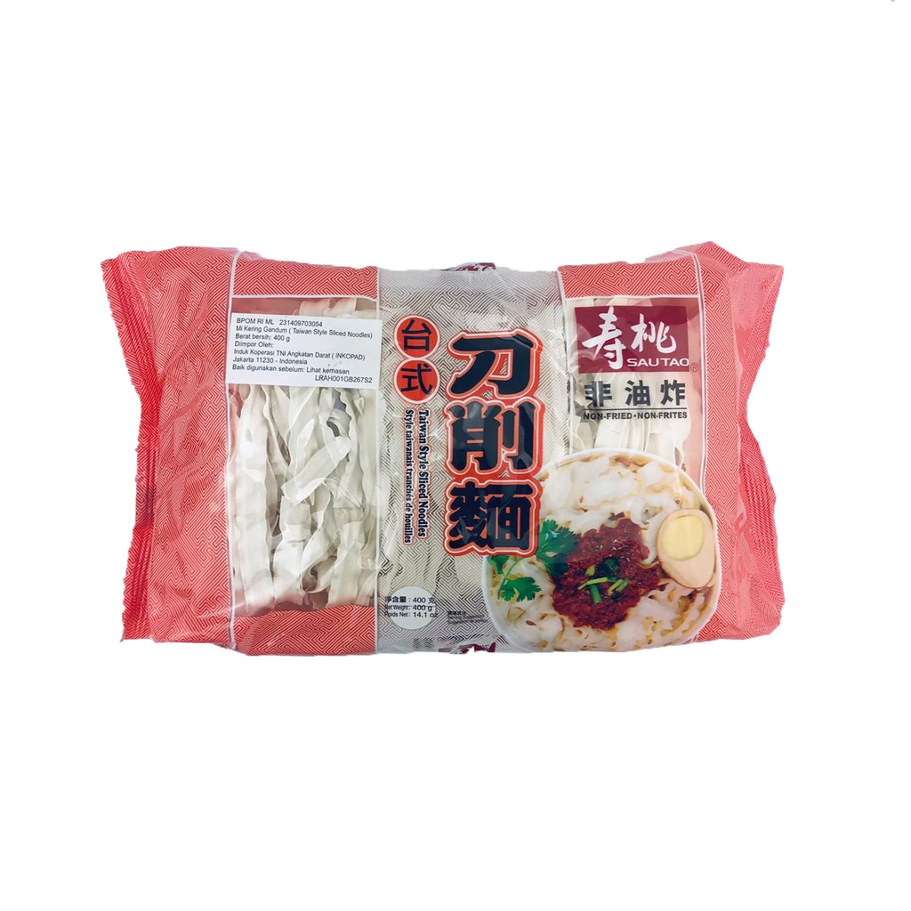 Sautao / Taiwan Style Silced Noodles / Mi Kering Gandum / 400g