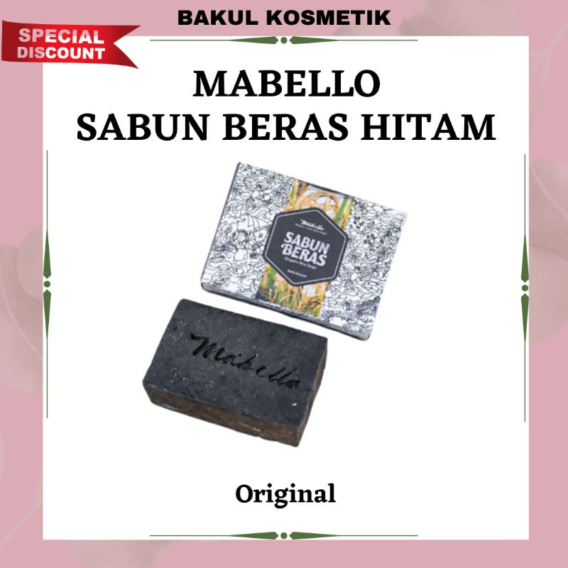 Mabello Sabun Beras Hitam Alami Original - Organik Rice Soap Mabello  / Sabun Hitam Ajaib / Sabun Hitam Mencerahkan Kulit / Sabun Bpom