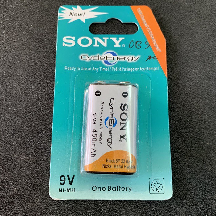 Baterai Kotak Sony 9V 450mAh Cash Isi Ulang Rechargeable Sparepart