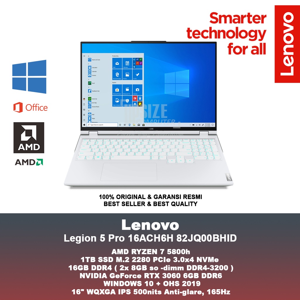 Lenovo Legion 5 Pro BHID Ryzen 7 5800H Win10 16GB 1TB SSD 16" WQXGA IPS 165Hz 100% sRGB NVIDIA RTX 3