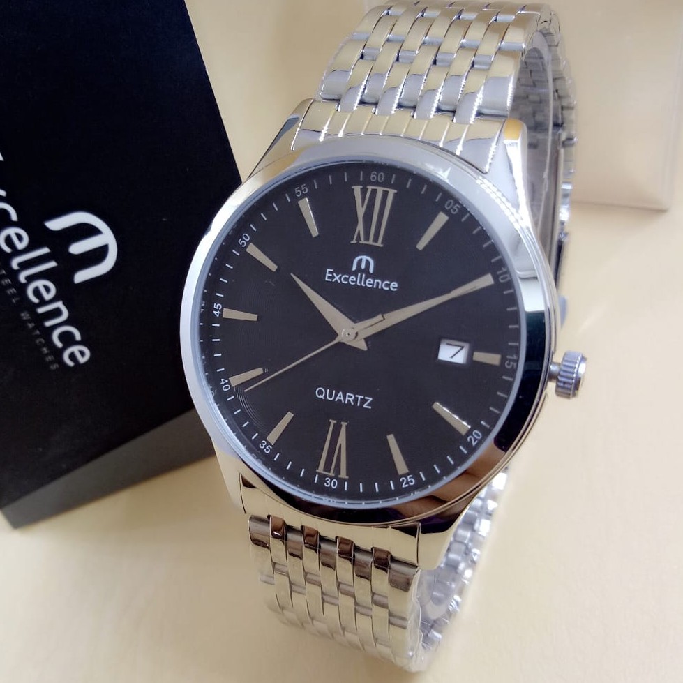 Excellence 8112 - Jam Tangan Pria Murah - Stainless Stell - Analog Quartz - Anti Air - Original