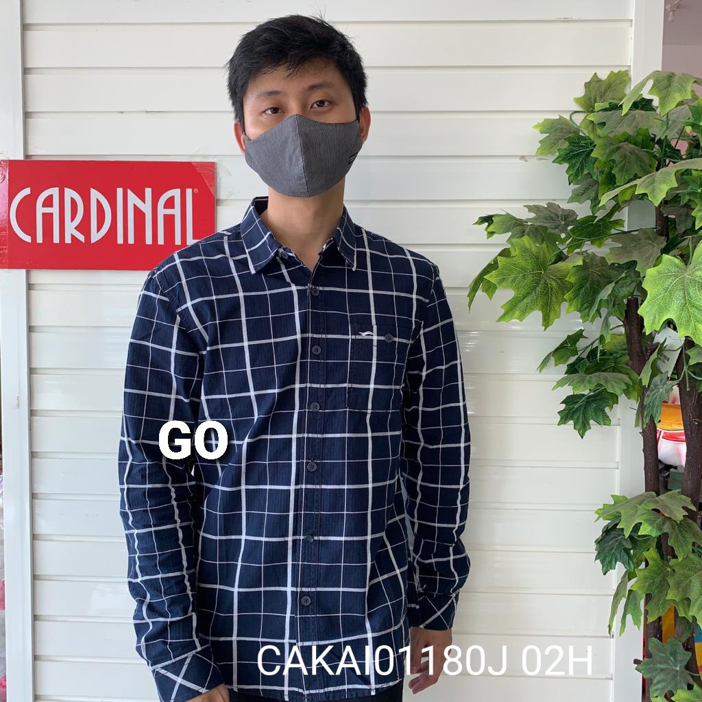 BB CARDINAL KEMEJA JEANS Slimfit Hem Pria Baju Cowok Pakaian Pria Lengan Panjang KEREN!!!