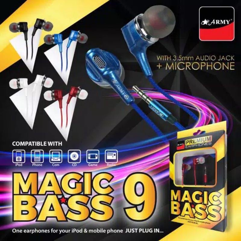 PROMO HANDSFREE MAGIC BASS9 STEREO HEADSET ORIGINAL