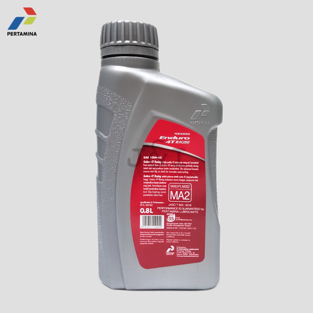 Oli Pertamina Enduro 4T Racing 10W-40 API SL JASO MA2 0.8 Liter