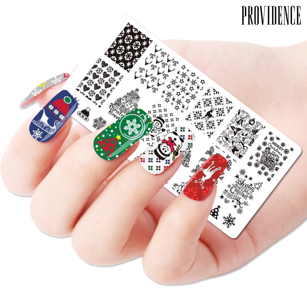 Providence Plat Stempel Kuku Diy Tema Natal Bahan Stainless Steel Untuk Nail Art / Manicure