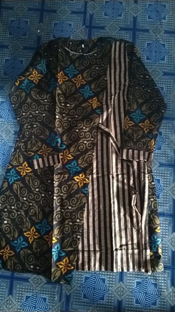 Baju Tunik Batik Fashion Atasan Tunik Cewek Kantor Outer Solo Td 178