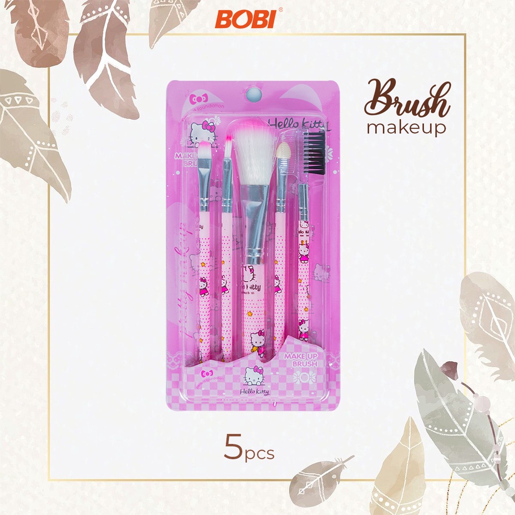 Brush Make Up 5 in 1 kode LK-01 Bervariasi Warna dan motif / Kuas Make Up Multifungsi Merk Bobi
