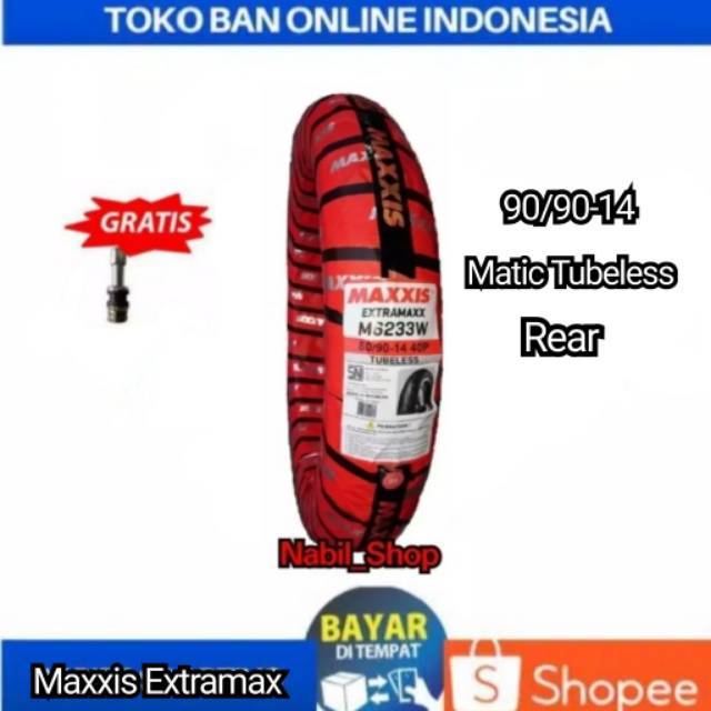 Ban MAXXIS TL EXTRAMAX M6234W 90/90 Ring 14 Tubeless