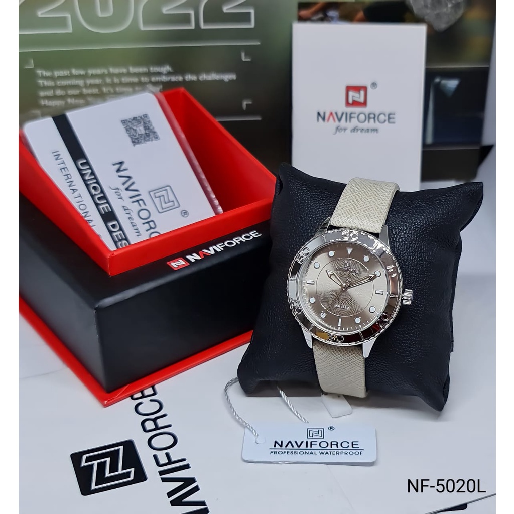 Jam tangan wanita NAVIFORCE 5020 tali kulit original