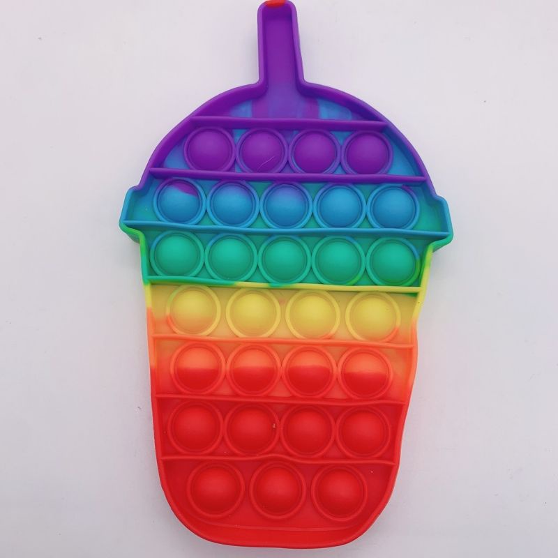 POP IT RAINBOW FIDGET TOYS Mainan Anak Edukasi Murah Pop Its Unicorn New Fidget Push Bubble Kids Kid-Boba Rainbow
