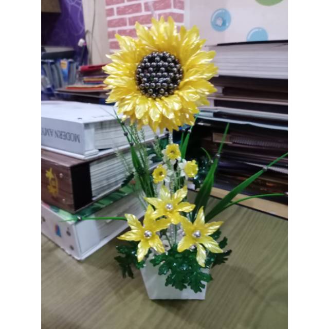 BUNGA AKRILIK MATAHARI SINGGEL PREMIUM