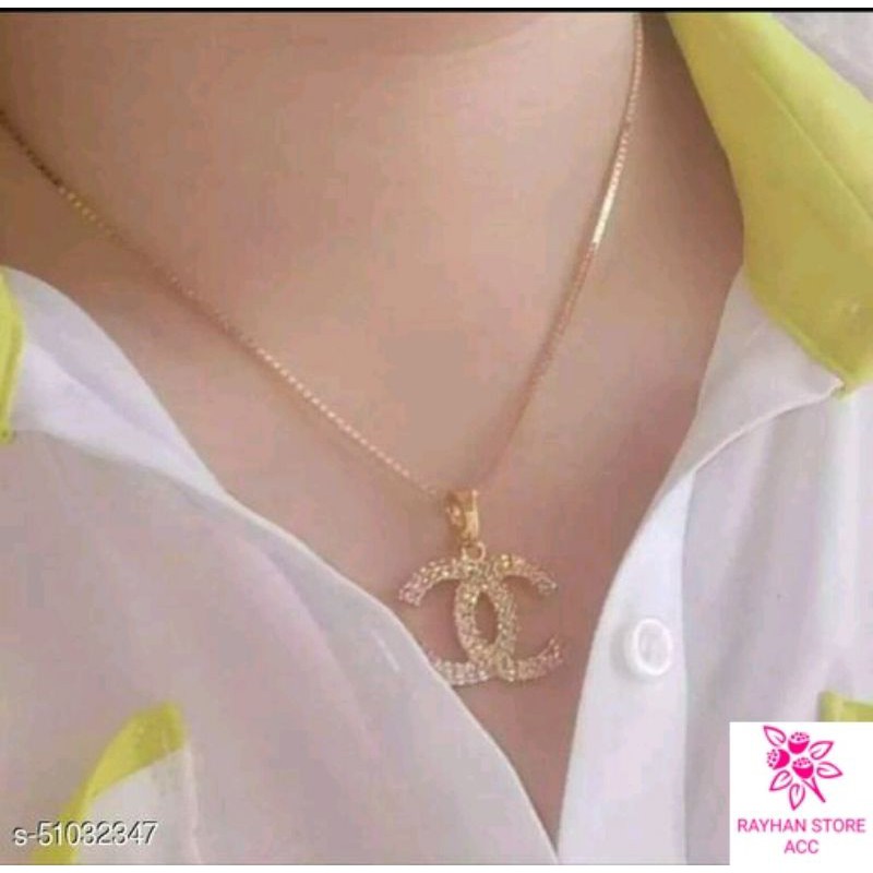 &quot;SM&quot; Kalung italy Free liontin Chenell gold permata titanium anti karat