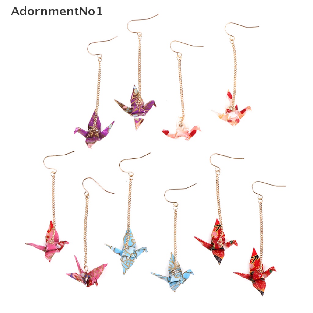 (AdornmentNo1) Anting Tusuk Gantung Desain Origami Burung Bangau Mini Untuk Wanita