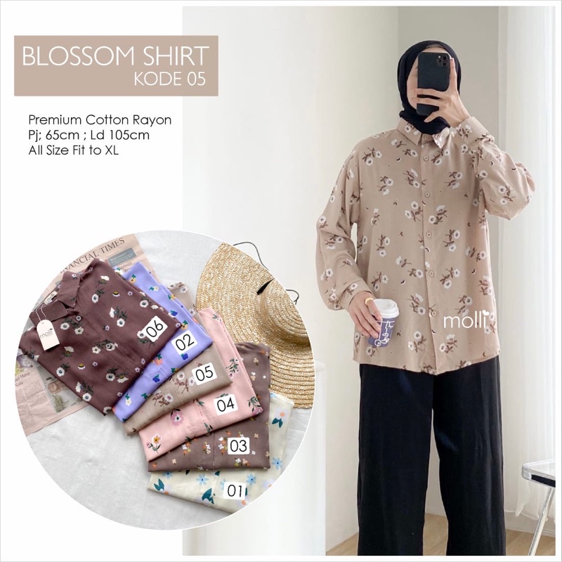 Kemeja Motif Blosom Best seller by Moela