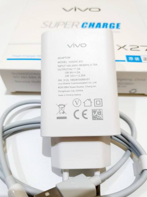 Charger Vivo 2.25A 9V Super Charger Fast Charging USB-C/Type C ORIGINAL 100% For Vivo X27/V17