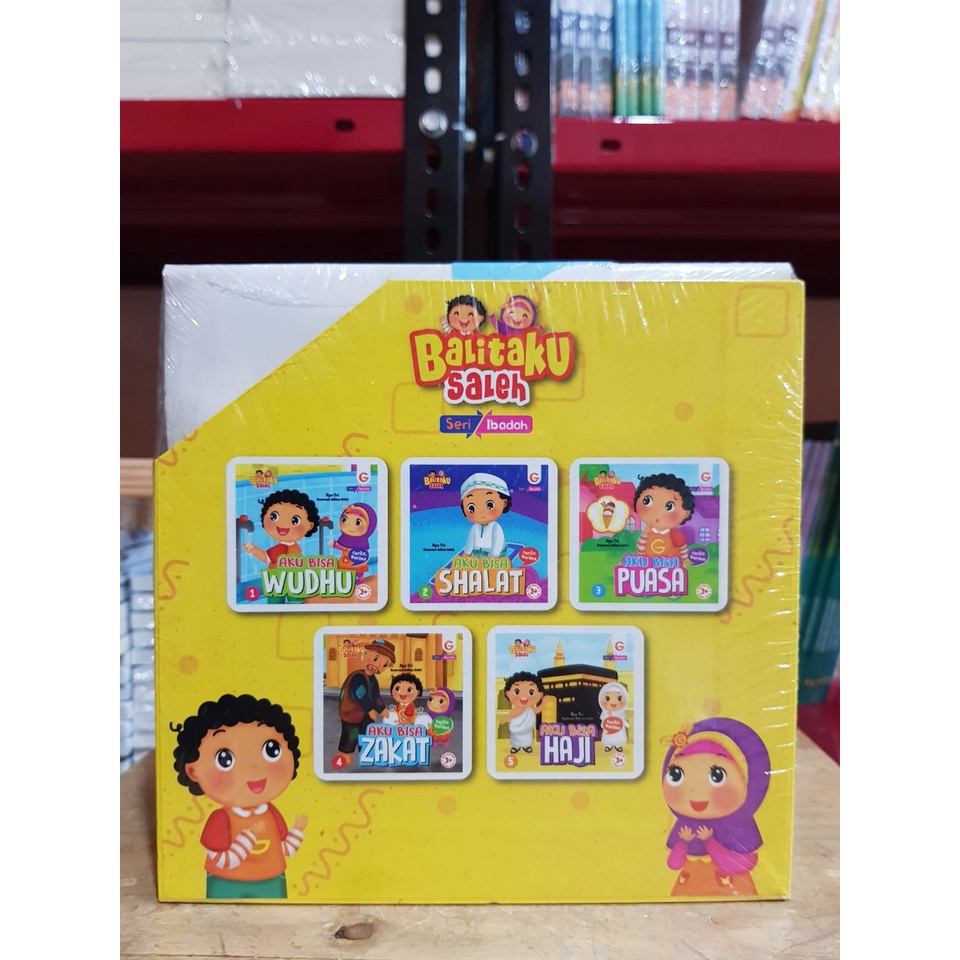 Boardbook Balitaku Saleh SERI IBADAH | Boardbook Bacaan Anak Islami | Isi 5 Buku | Soft Cover | 100% Buku Original | Gema Insani Press