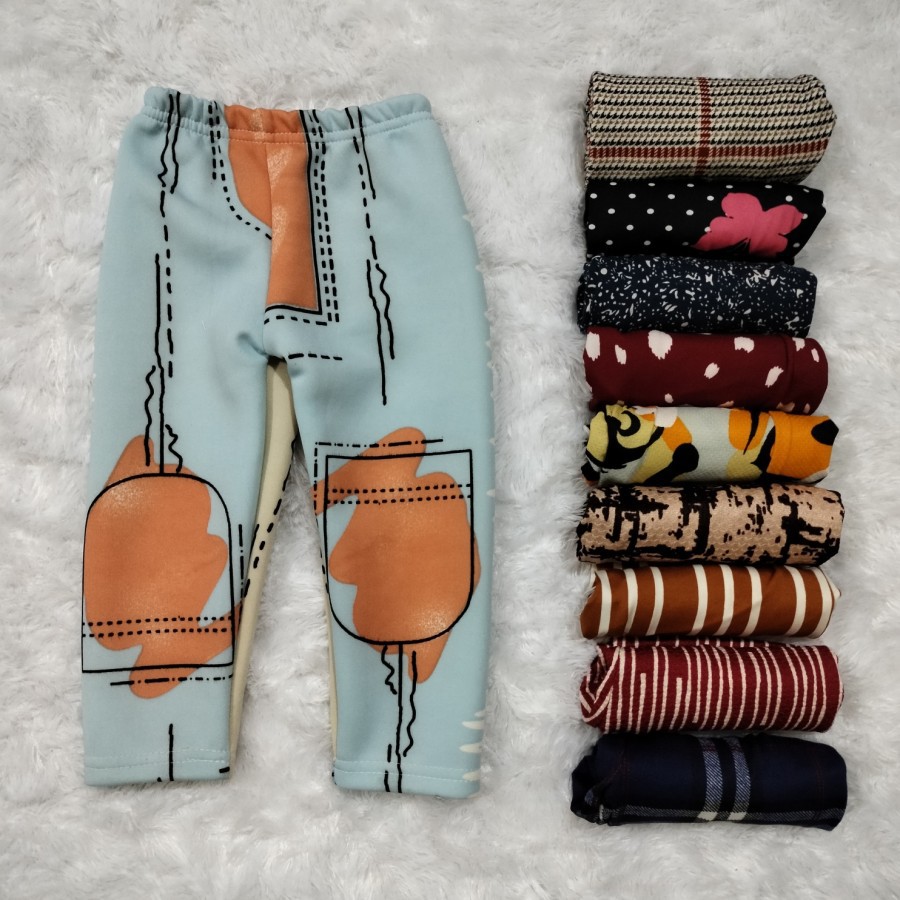 Legging Panjang Lejing Anak Perempuan Harian Motif dan Polos usia 1-2 tahun / celana panjang