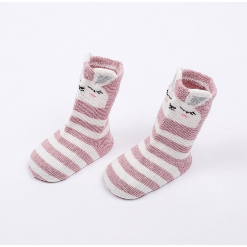 Kaos Kaki Anak Bayi Laki Laki Perempuan Unisex Kaos Kaki Antislip Motif Animal Garis Salur / Baby Socks