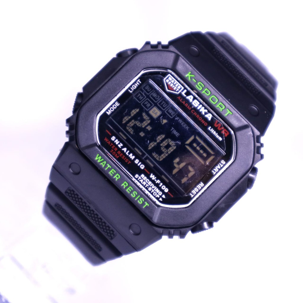JAM TANGAN ORIGINAL SPORT DIGITAL K SPORT LASIKA W-F109 BLACK GREEN