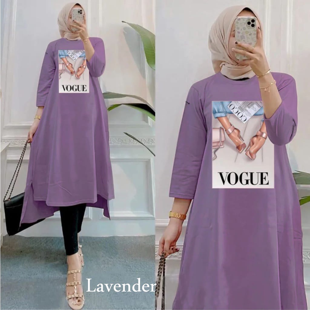 VOGGUEE MIDI DRESS JUMBO VIRAL UKURAN  M , L , XL XXL BAHAN KAOS KATUN COMBED 24s APLIKASI SABLON MIDI DRESS FASHION TERBARU MIDI DRES KONDAGAN GAMIS WANITA KEKINIAN 2022