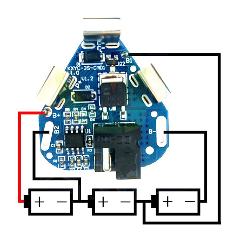 BMS 12V 3S Untuk Baterai Bor Tangan Cordless 18650 Module Charger Pack