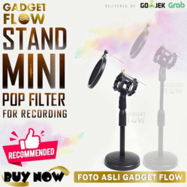 Pop Filter Microphone Mikrofon + Tripod Mini / Stand Mic