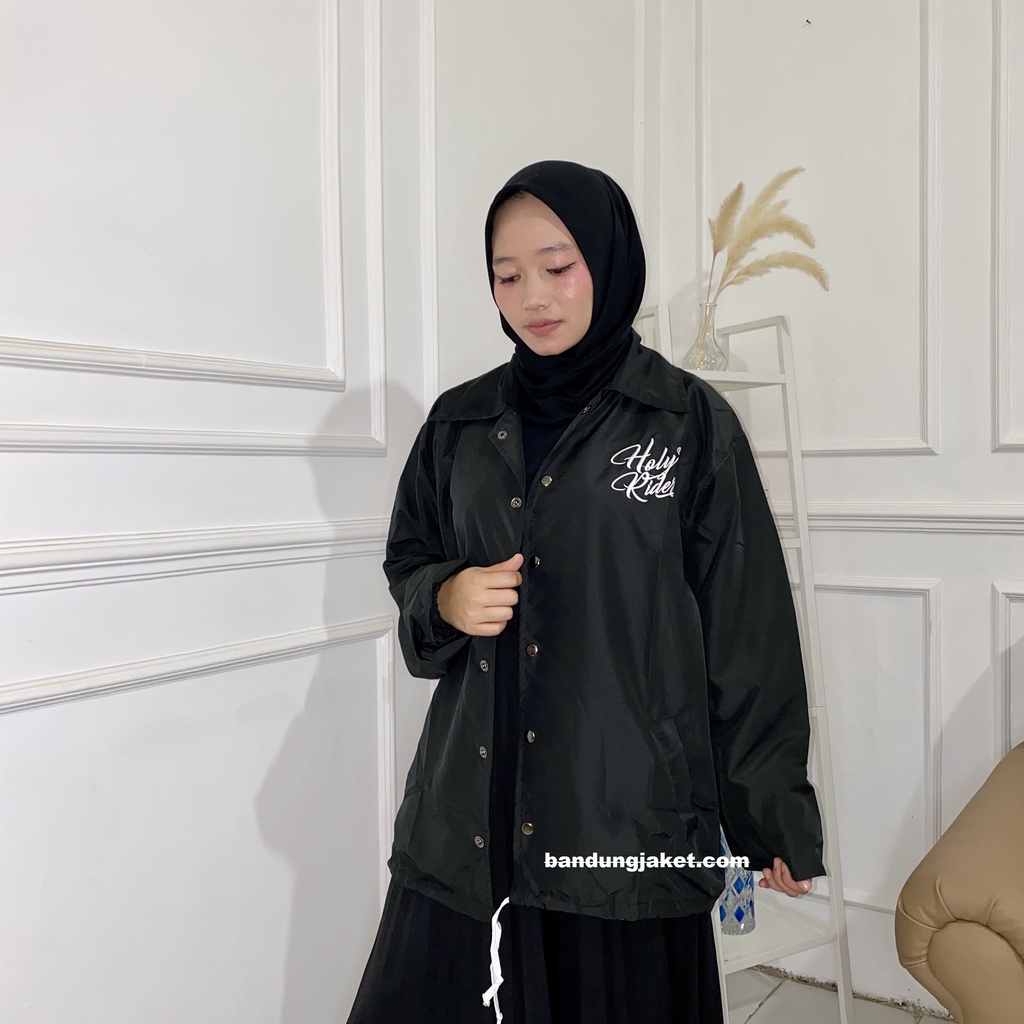 Coach Jacket holyrider  MMXXI BORDIR  HITAM II Jaket Coach model winbacker