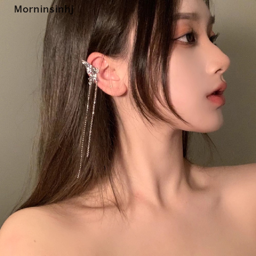 Mornin Korea Elegan Elf Kupu-Kupu Klip Anting Untuk Wanita Gadis Fashion Panjang Rumbai Tanpa Tindik Telinga Manset Perhiasan Hadiah id