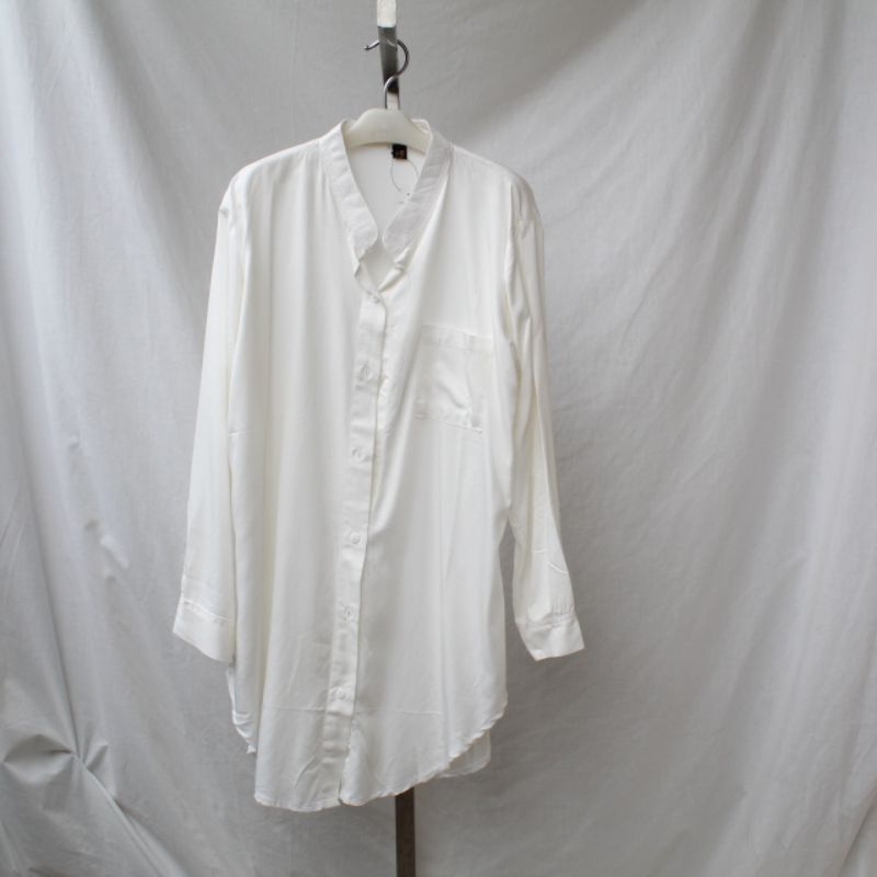 Kemeja Wanita Oversize Rayon Twill Premium Jumbo dan Standar-KS Twill BW XL