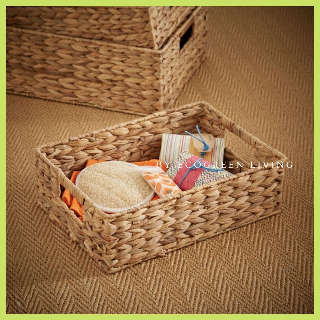 BR-01 KERANJANG ENCENG GONDOK , ANYAMAN HANDMADE , STORAGE BOX