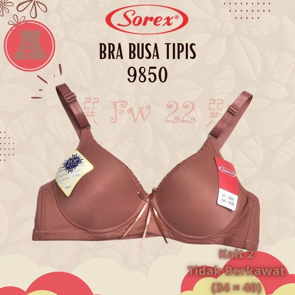 Bra Tanpa Kawat Sorex 9850 Bra Busa Tipis Super Soft yang Lembut dan Nyaman