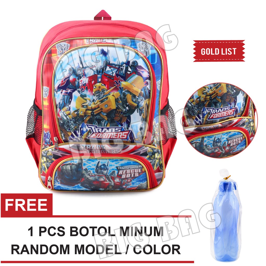 Tas Ransel Anak Laki Laki Karakter - ALPHA.RTM + FREE Botol Minum