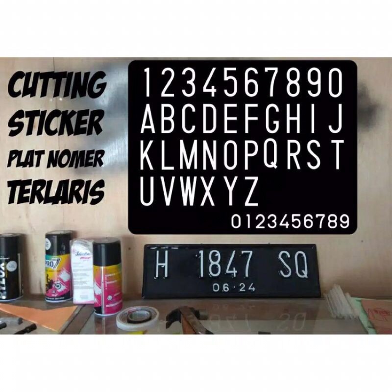 STICKER CUTTING MOBIL/ motor cutting sticker costum plat nomor mobil dan motor