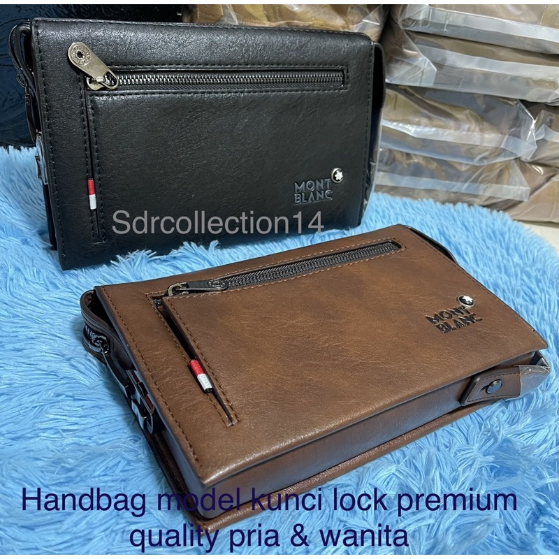 New Handbag Montblanc original premium pria/wanita Clutch 536 model kunci lock + gagang