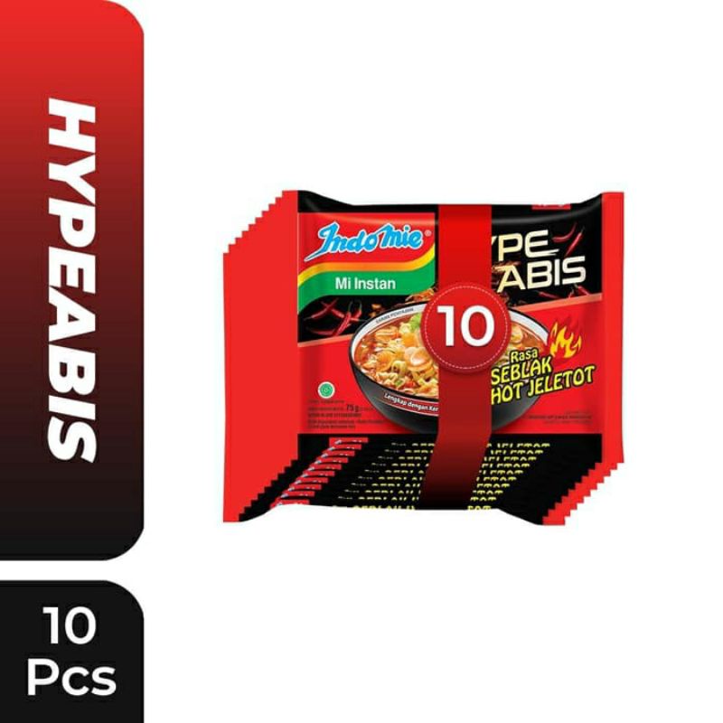 

10 pcs - Indomie HypeAbis Seblak Hot Jeletot