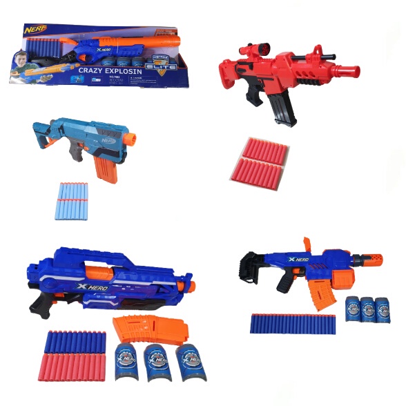 Nerf Elite - N-Strike - Pistol Mainan - Sniper - Rifle - Shotgun - AK - Gatling Gun