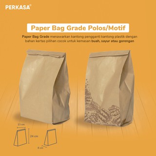 Jual (Isi 100) Paper Bag 13x8x24 Coklat Motif Polos / Kantong Kertas