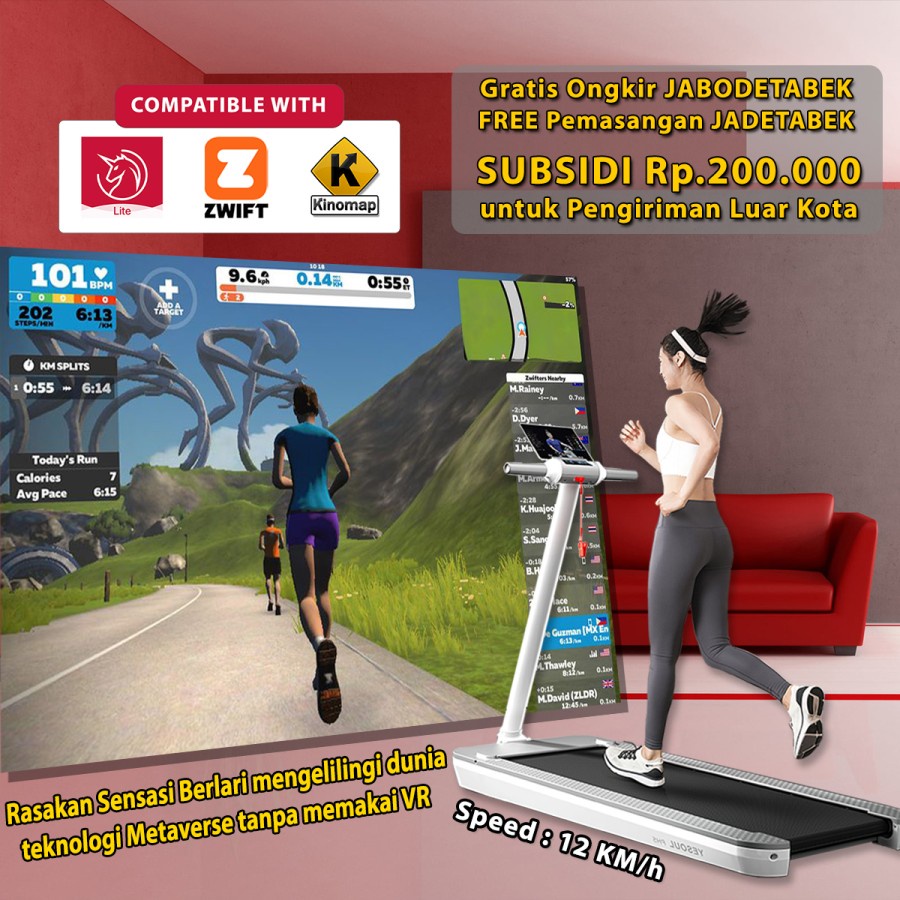 Yesoul PH5 Treadmill Foldable - Treadmill Alat Gym GARANSI RESMI