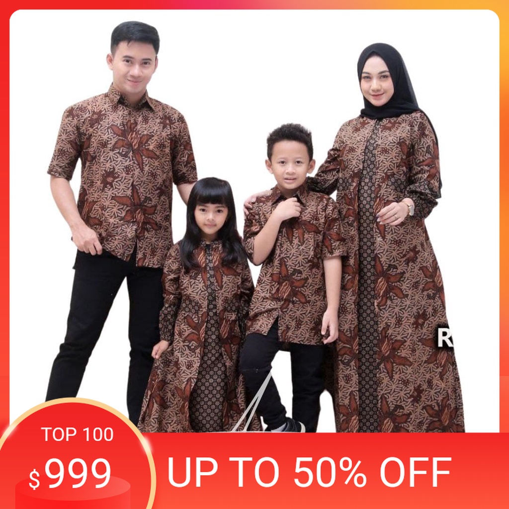 PROMO % BISa PISaH Batik Couple Keluarga Sania ruffle ori ndoro jowi TeRMURaH MaRINa original  - Baj