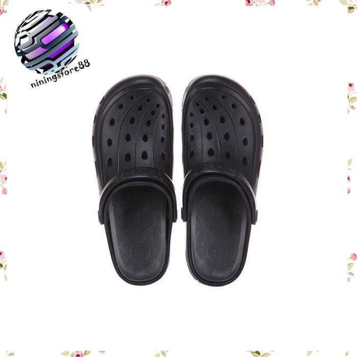 Sandal sendal pria MINISO Clogs Garden 2warnaBlack4647 SL162