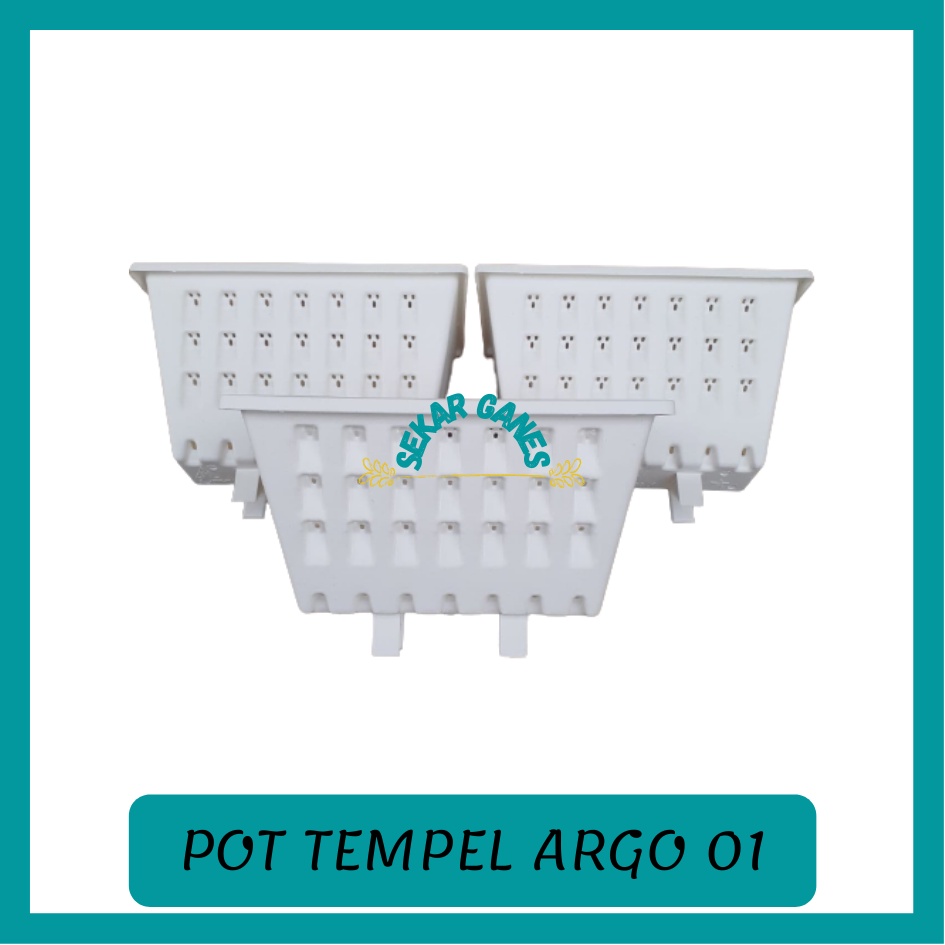 Pot Dinding Tempel Argo 01 Hitam Coklat Putih Hijau - Dinding Pagar Argo-01 21 22 Cm Vertical Garden