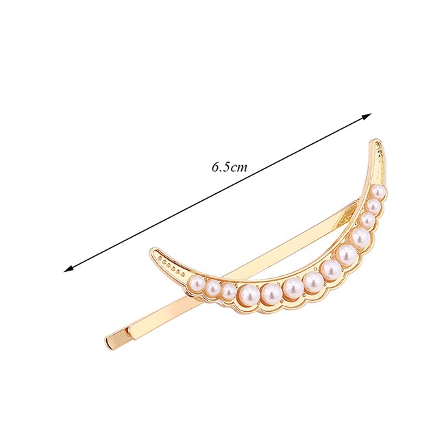 LRC Jepit Rambut Fashion Gold Half Moon Hairpin Y61458