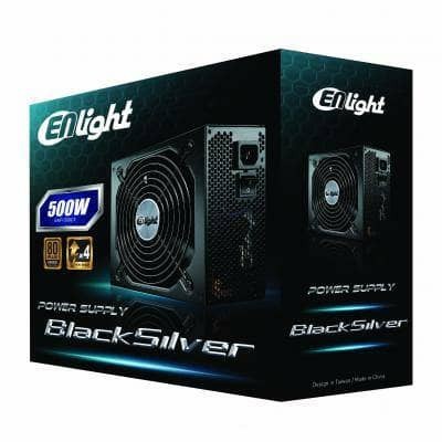 Enlight Powersupply 500W 500Watt 500 80+ Bronze Black Silver