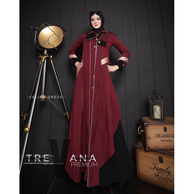 Celina Dress ORI by Trevana / Gamis Set Syar'i / Gamis Pesta / Dress Muslimah / Baju Syar'i Terbaru / Gamis Pesta Mewah / Fashion Muslimah Branded-C