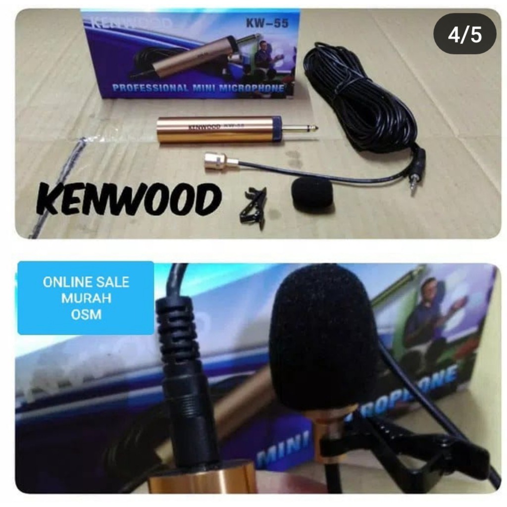 Mic Jepit KENWOOD mik Kancing kerah microphone Clip Condensor mik sensitif vocal mikrofon audio emas