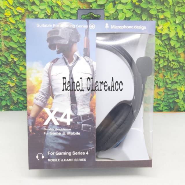 HEADSET HEADPHONE BANDO X4 BLUETOOTH GAMING EARPHONE MICROFON MIC WIRELESS