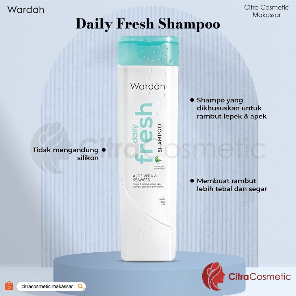 Wardah Shampoo &amp; Conditioner Series 170Ml Daily Fresh | Hairfall | Anti Dandruff | Nutri Shine