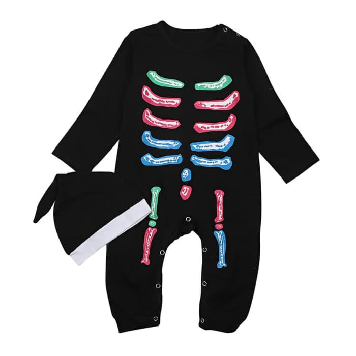 SKULL SKELETON baby boy girl costume halloween kostum bayi tengkorak