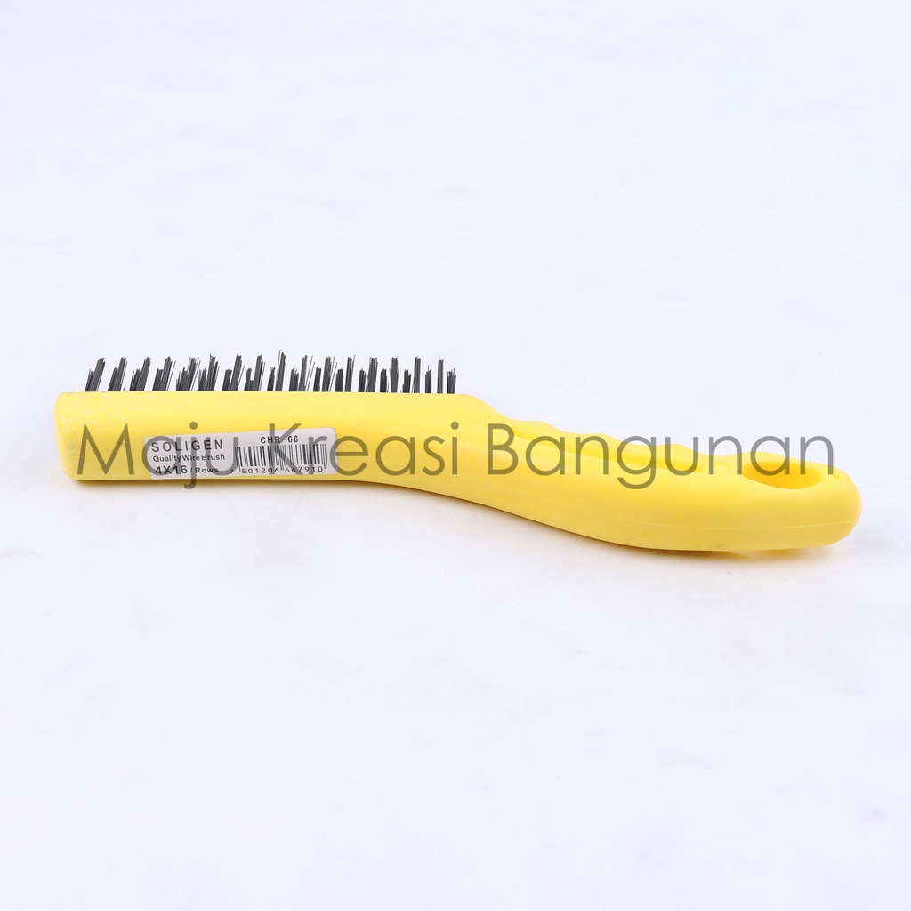 Sikat Kawat Baja Soligen Gagang Fiber Panjang Wire Brush