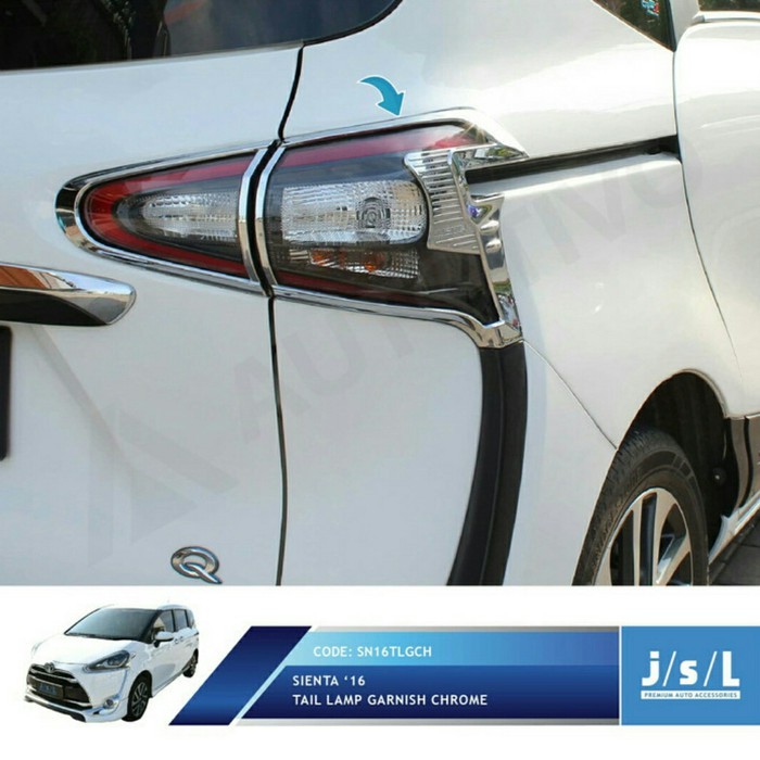 Sienta Garnish Lampu Belakang Tail Lamp Garnish Chrome